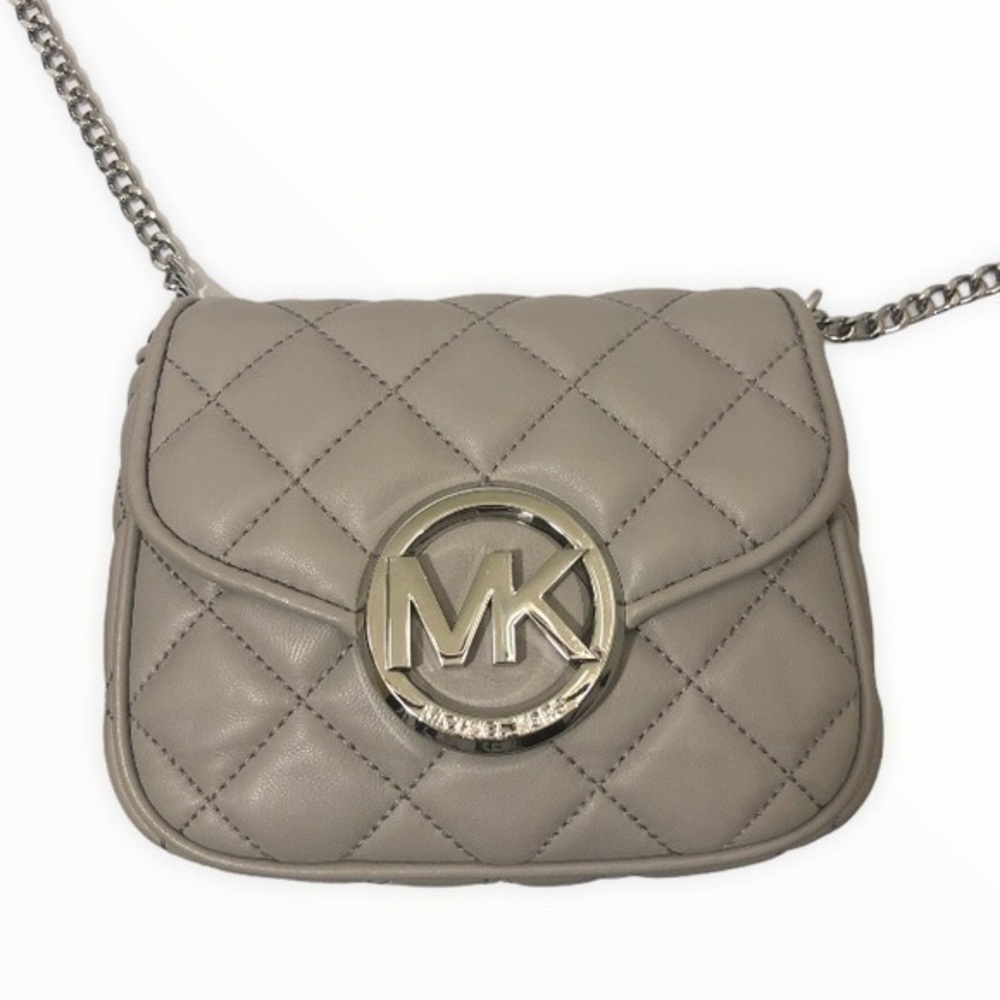Michael kors gray quilted Leather crossbody bag